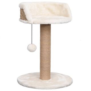 Rascador con juguete y plataforma para gatos color Beige