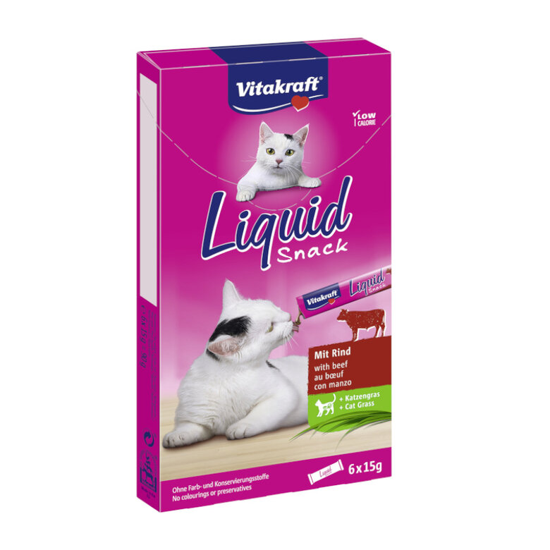 Vitakraft Snack Líquido Carne para gatos, , large image number null