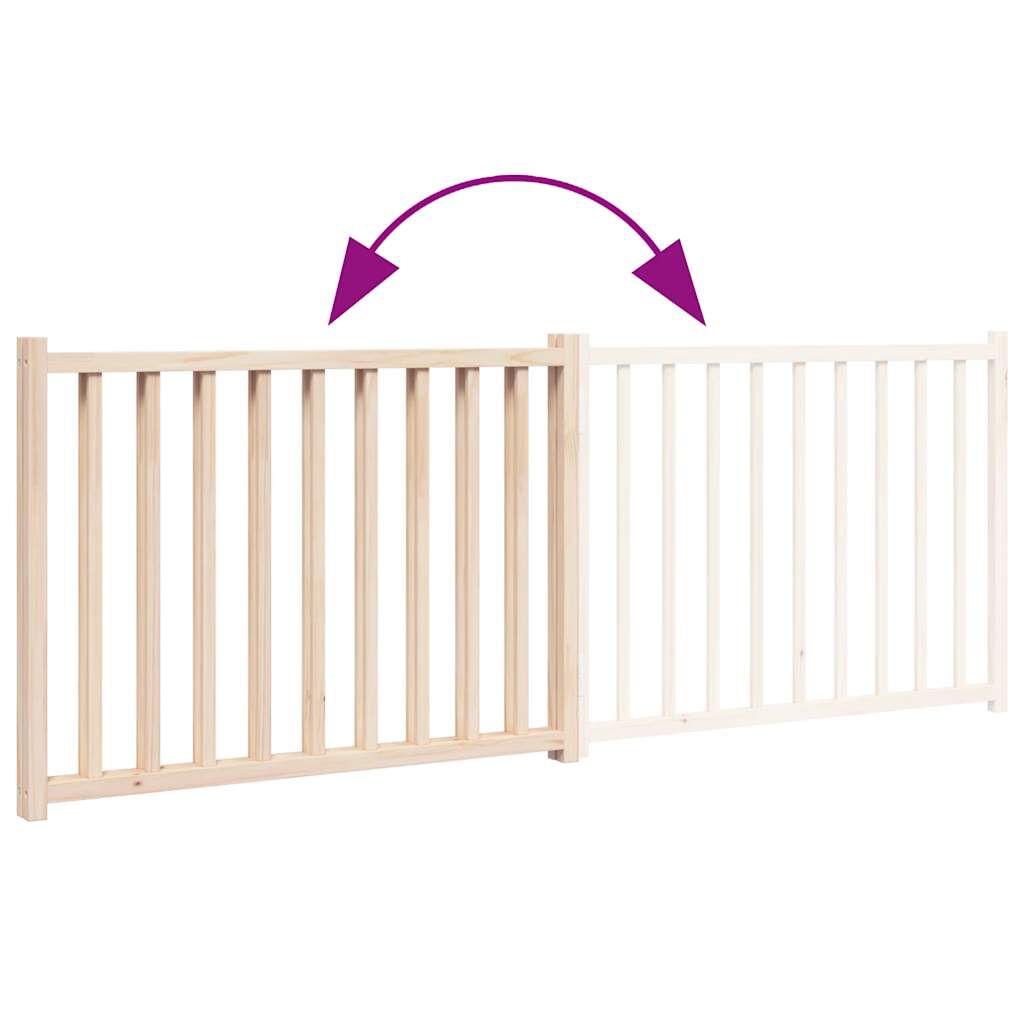 vidaXL Puerta para Perros Plegable Paneles Puerta Mascotas Madera de &Aacute;lamo, , large Imagen numero 3