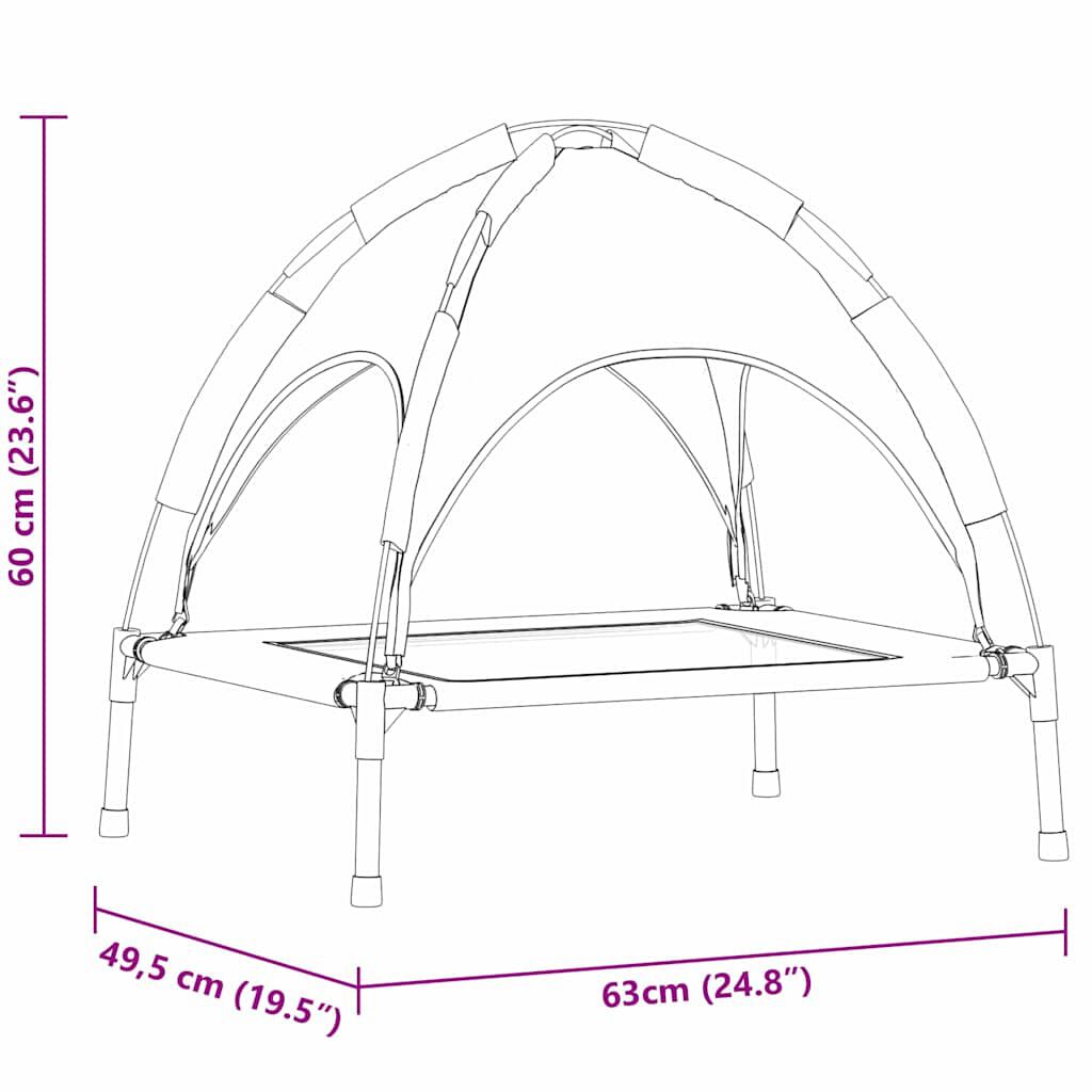vidaXL Cama para perro Marr&oacute;n s Acero, , large Imagen numero 4