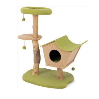 COSTWAY Torre de Madera con Plataforma Superior Acolchada para Gatos