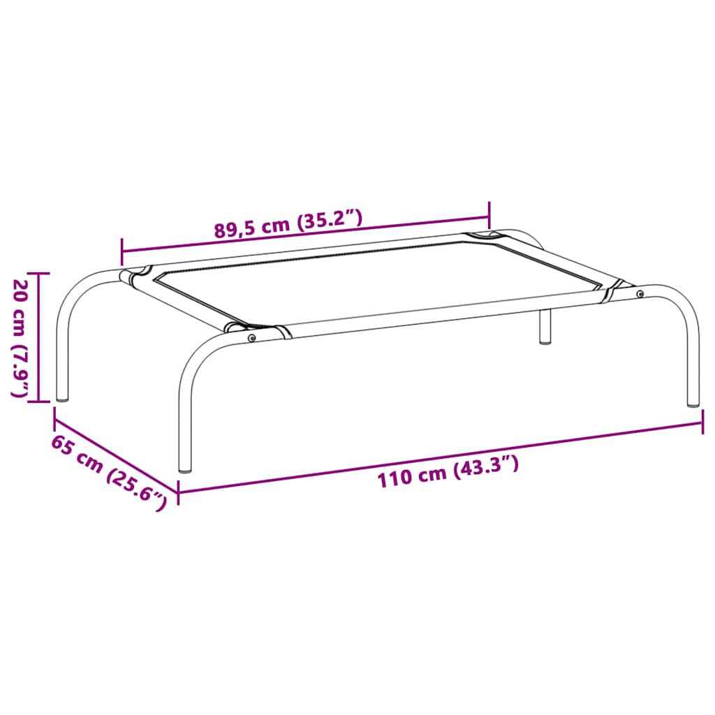 vidaXL Cama elevada para perros negra tela Oxford y acero, , large Imagen numero 5