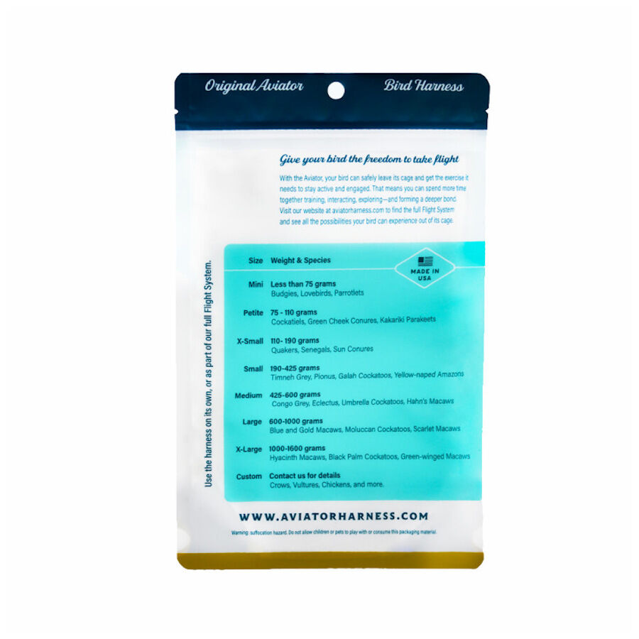 Sun Parrots Aviator Negro Arnés para pájaros thumbnail