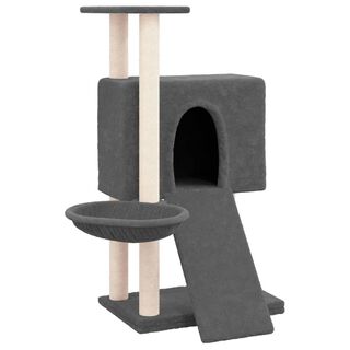 Vida XL Rascador con postes de sisal gris oscuro (96 cm) para gatos