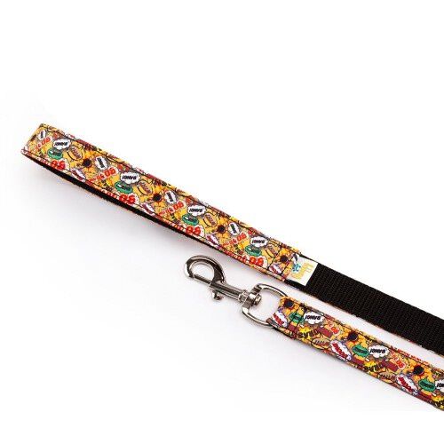 Pamppy cómic boom correa de algodón y poliéster amarillo para perros thumbnail