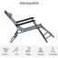 Outsunny Tumbona Reclinable y Plegable Tumbona de Jardín con Respaldo Ajustable en 2 Niveles Reposacabezas y Bolsillo Silla Tumbona para Terraza Carga 136 kg 118x60x80 cm Gris, , large indicador imagen numero 4