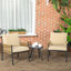 Outsunny Conjunto de Mesa y Sillas de Jardín Exterior Juego de 3 Piezas Sillas y Mesa de Ratán con 2 Sillas y 1 Mesa de Centro de Vidrio Templado para Terraza Césped Balcón Negro y Beige, , large indicador imagen numero 2