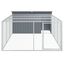vidaXL Caseta perros con corral acero galvanizado gris 197x194x110 cm, , large indicador imagen numero 16