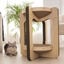 Althea Living - Rascador torre para gatos, cart&oacute;n corrugado, 2 alturas, reversible, , large indicador imagen numero 4