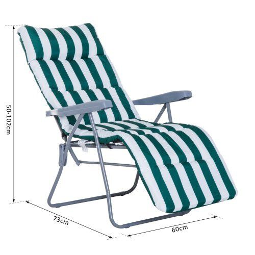 Tumbonas plegables y reclinables con reposapi&eacute;s color Verde, , large Imagen numero 2