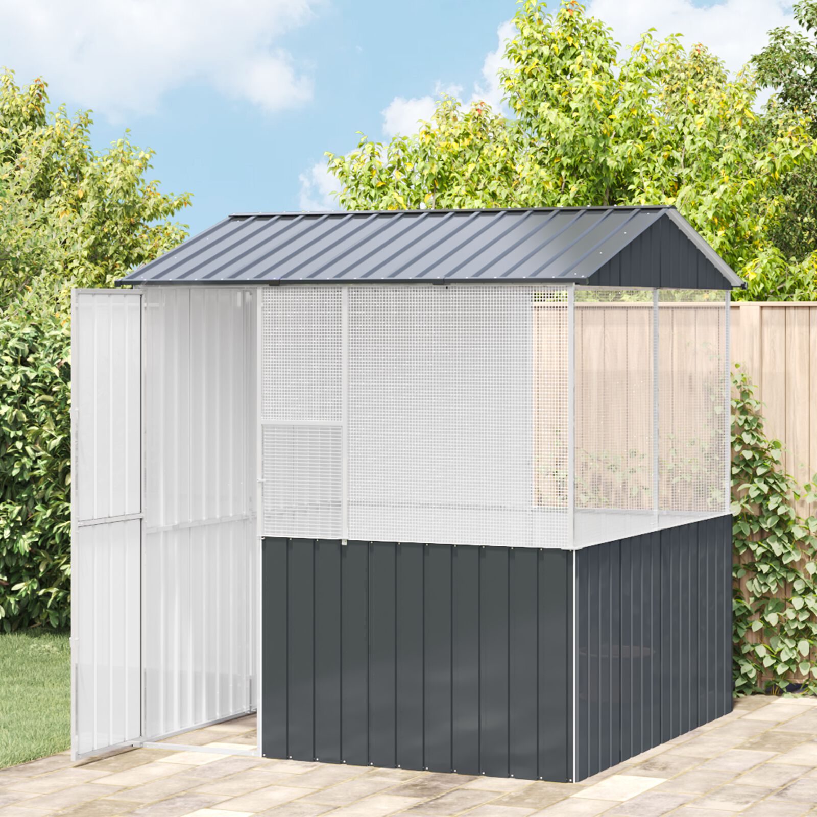 VidaXL Jaula Acero Galvanizado Antracita para pájaros thumbnail