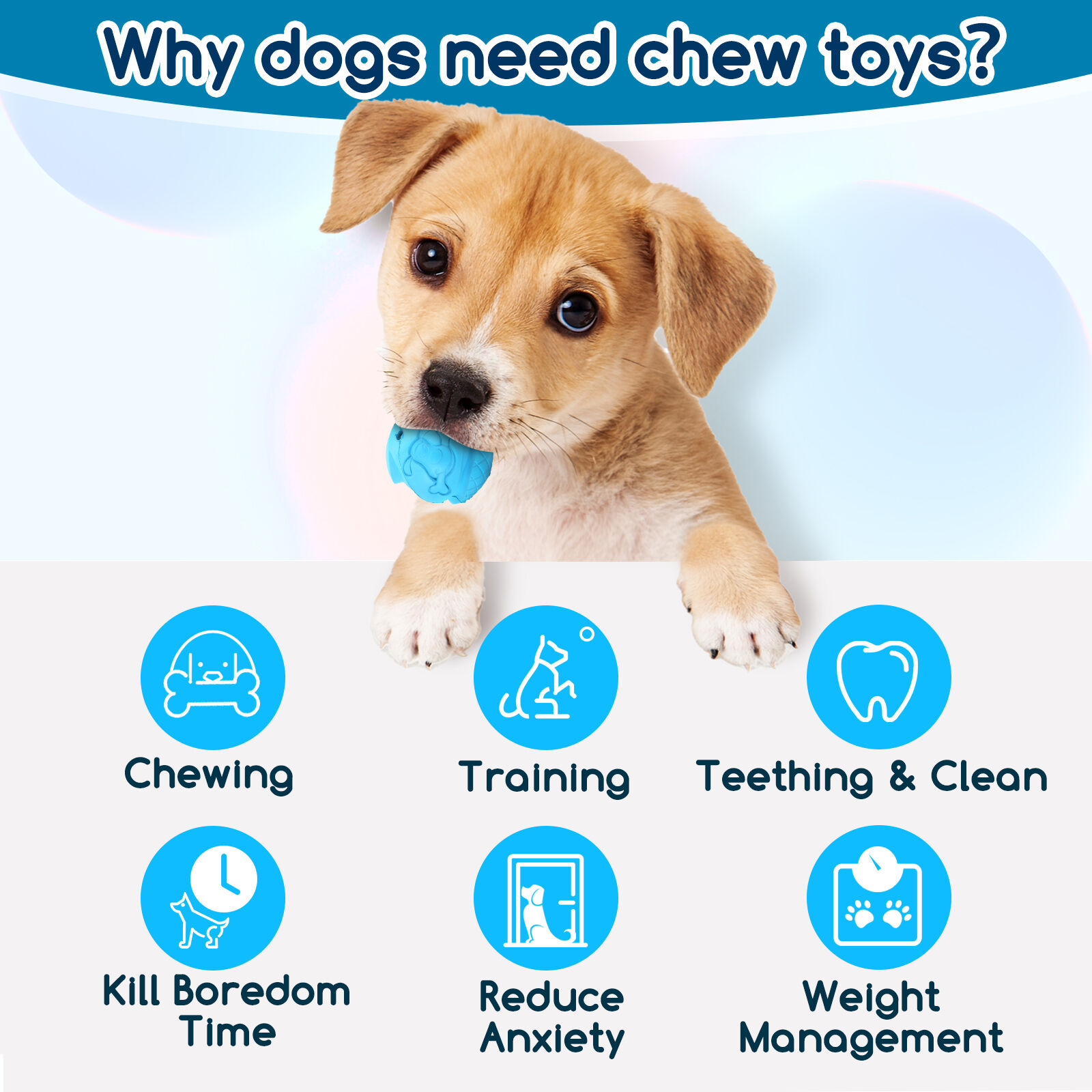 Nobleza Pelota Perros, Pelota de Juguete para Perros, Dispensador de Aperitivos Interactivo Mascotas, Pelota Fun para Masticar Jugar Entrenamiento, Bolas de Caucho Natural &Oslash; 6 cm, , large Imagen numero 5