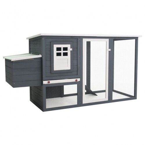 Gallinero de exterior con caja nido para gallinas color Gris