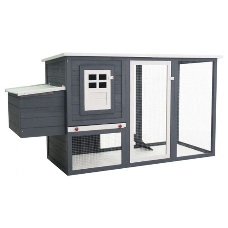 Gallinero de exterior con caja nido para gallinas color Gris thumbnail