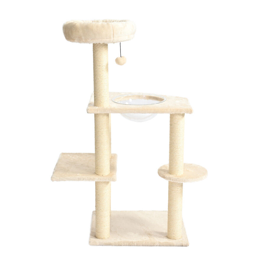 Leeby Luna árbol rascador con cama y juguete para gatos thumbnail