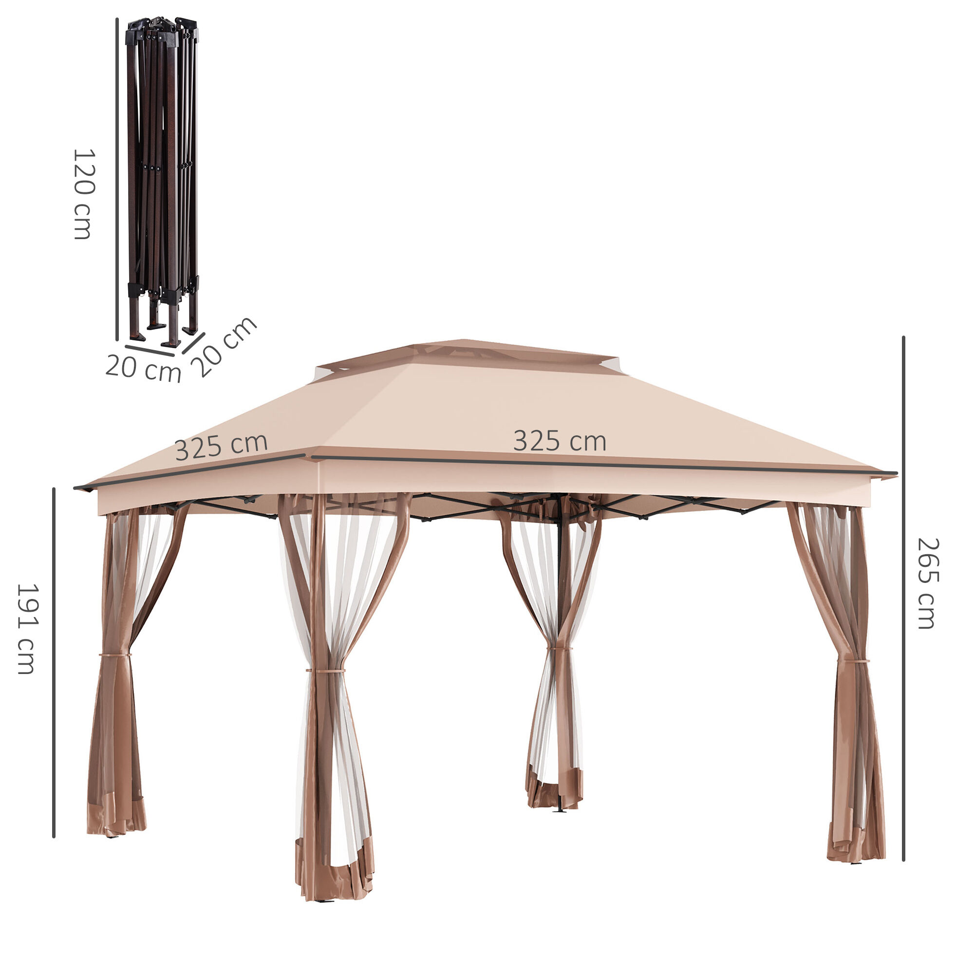 Outsunny Carpa Plegable, , large Imagen numero 3