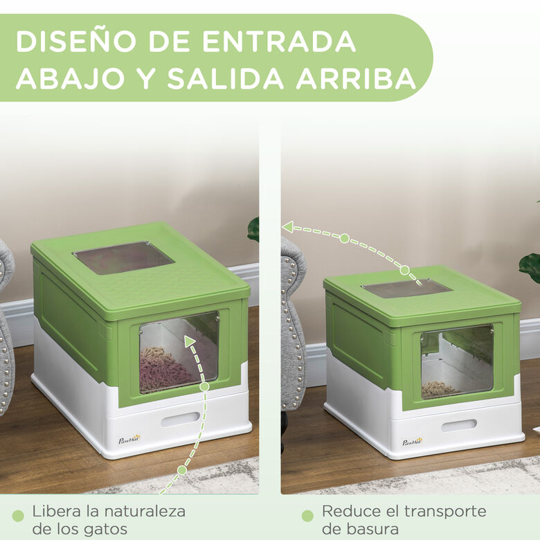 PawHut Arenero blanco y verde para Gatos thumbnail