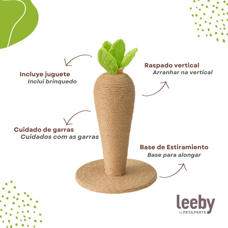 Leeby Carlos zanahoria rascador de yute para gatos thumbnail