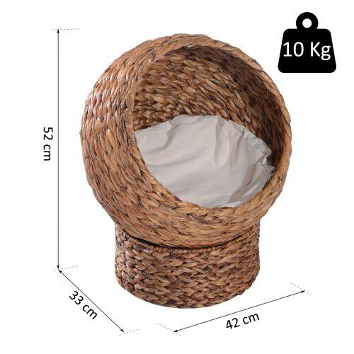 Cama PawHut moderna para gatos color Marrón/Blanco thumbnail