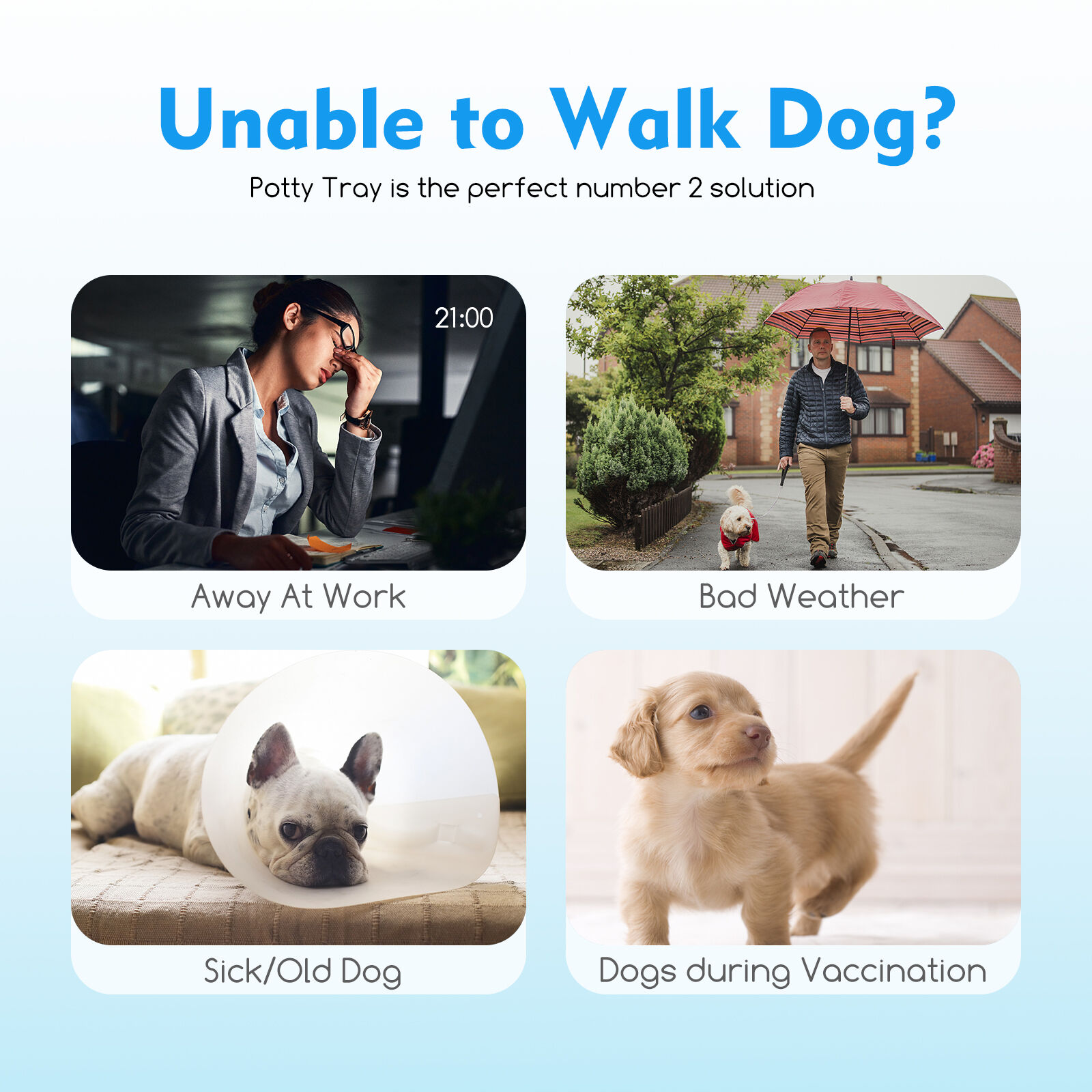 Nobleza - Bandeja de Entrenamiento WC para Perros, Soporte para Almohadilla para Mascotas, Inodoro de Pl&aacute;stico con Poste Extra&iacute;ble para Perros y Gatos, Color Azul, Talla S, (60,5 * 39,5) cm, , large Imagen numero 4