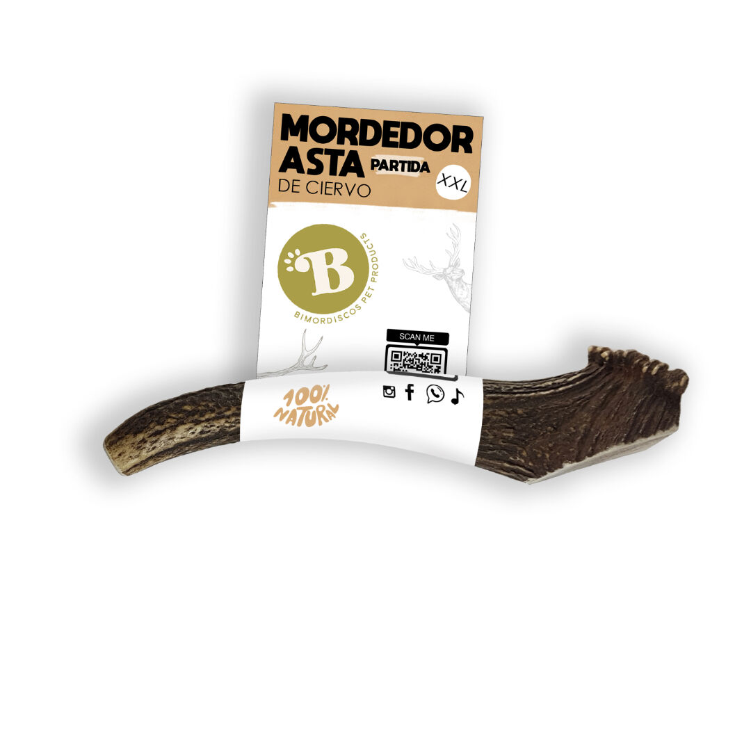 BIMORDISCOS Asta de ciervo partida para perros, , large Imagen numero 1