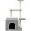 vidaXL Rascador para gatos con postes de sisal gris claro 110 cm, , large indicador imagen numero 3