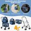 COSTWAY Cochecito para Perros Plegable, 3 en 1 Carrito para 2 Perros o Gatos, con 2 Transportines Desmontables, Cinturón de Seguridad, Cojines Desmontables, Carrito de Viaje para Mascotas (Azul), , large indicador imagen numero 3
