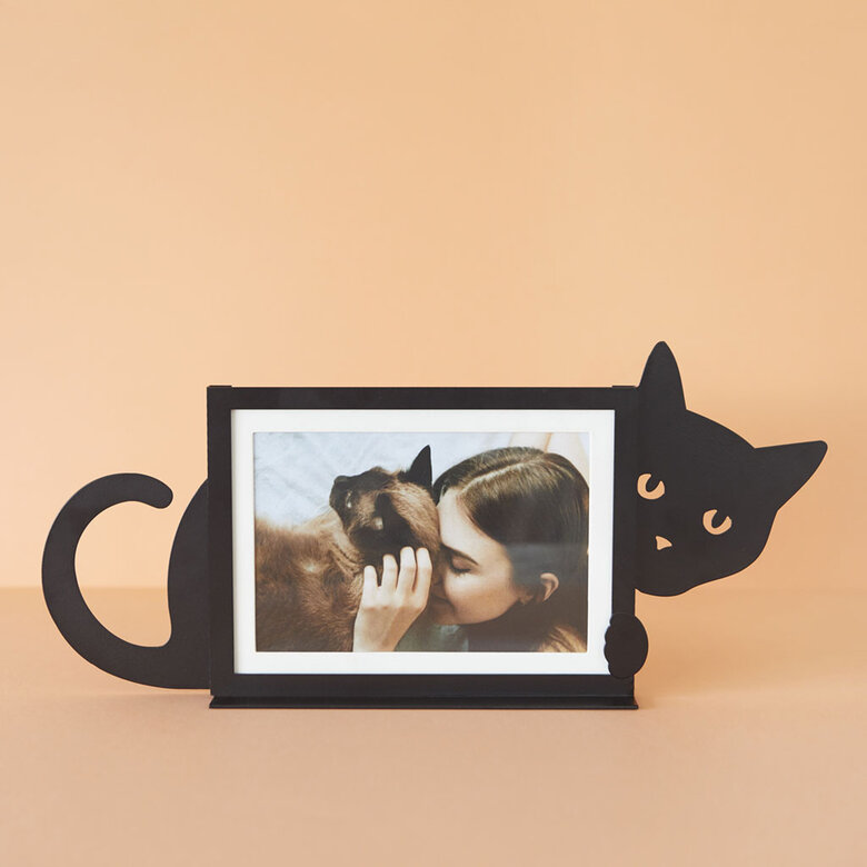 Balvi Marco Hidden Cat Color Negro Diseño en forma de gato, para los amantes de los animales Metal 15x10 cm, , large image number null