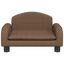 vidaXL Cama para perros de cuero sintético marrón 70x45x30 cm, , large indicador imagen numero 8