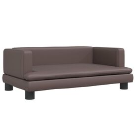 vidaXL Cama de cuero sintético marrón para perros