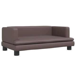 vidaXL Cama de cuero sintético marrón para perros