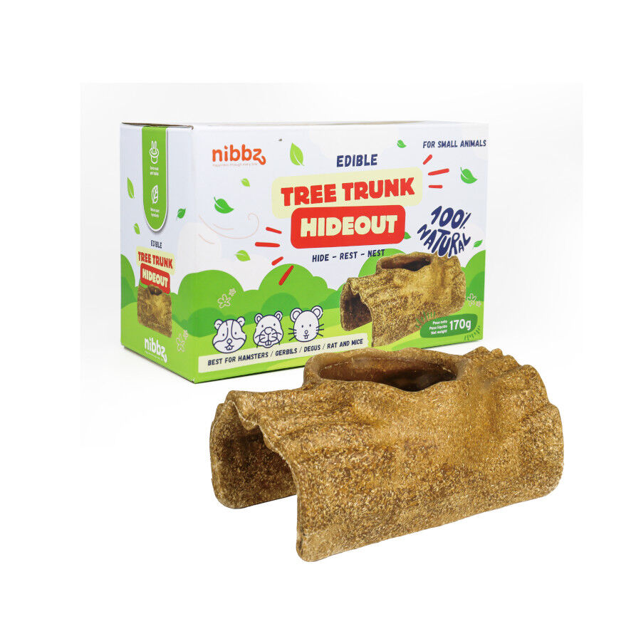 Nibbz Casa Escondite de  Arbol  Comestible complemento alimenticio para roedores