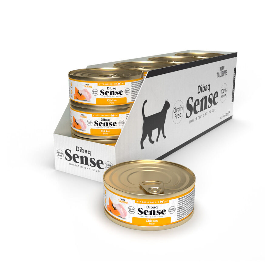 70 g Dibaq Sense Hypoallergenic Grain Free Pollo con Papaya lata para gatos, , large Imagen numero 2