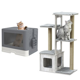 PawHut Conjunto para Gatos Gris