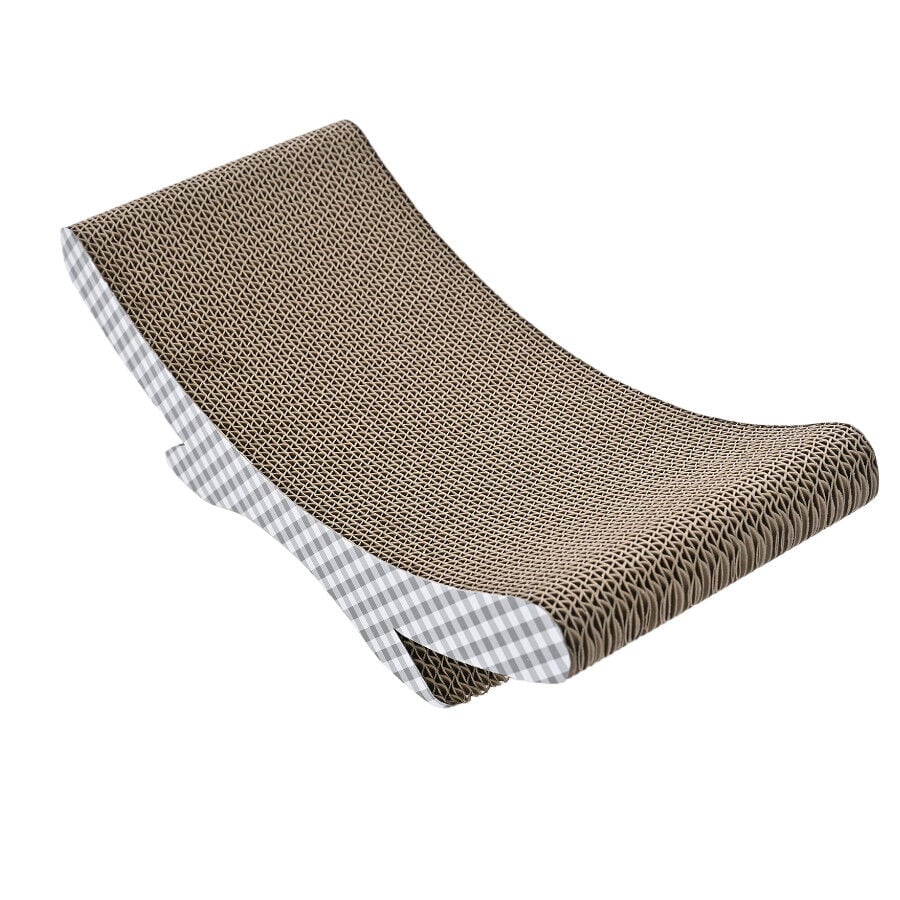 Leeby Remy Rocker rascador de cartón horizontal con estampado vichy para gatos