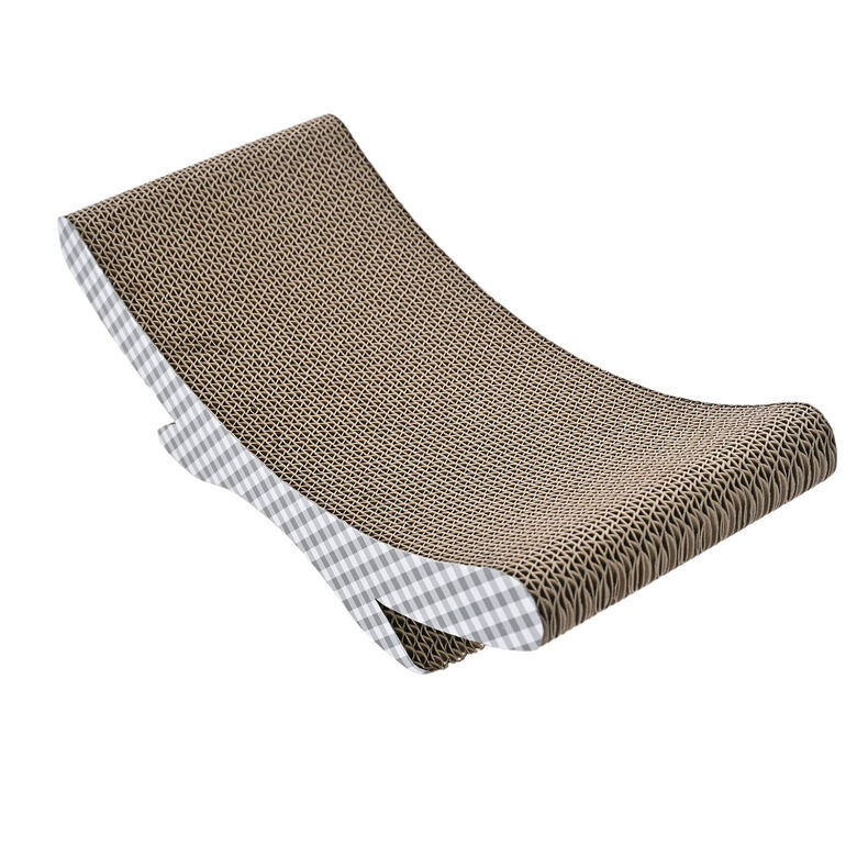 Leeby Remy Rocker rascador de cartón horizontal con estampado vichy para gatos thumbnail