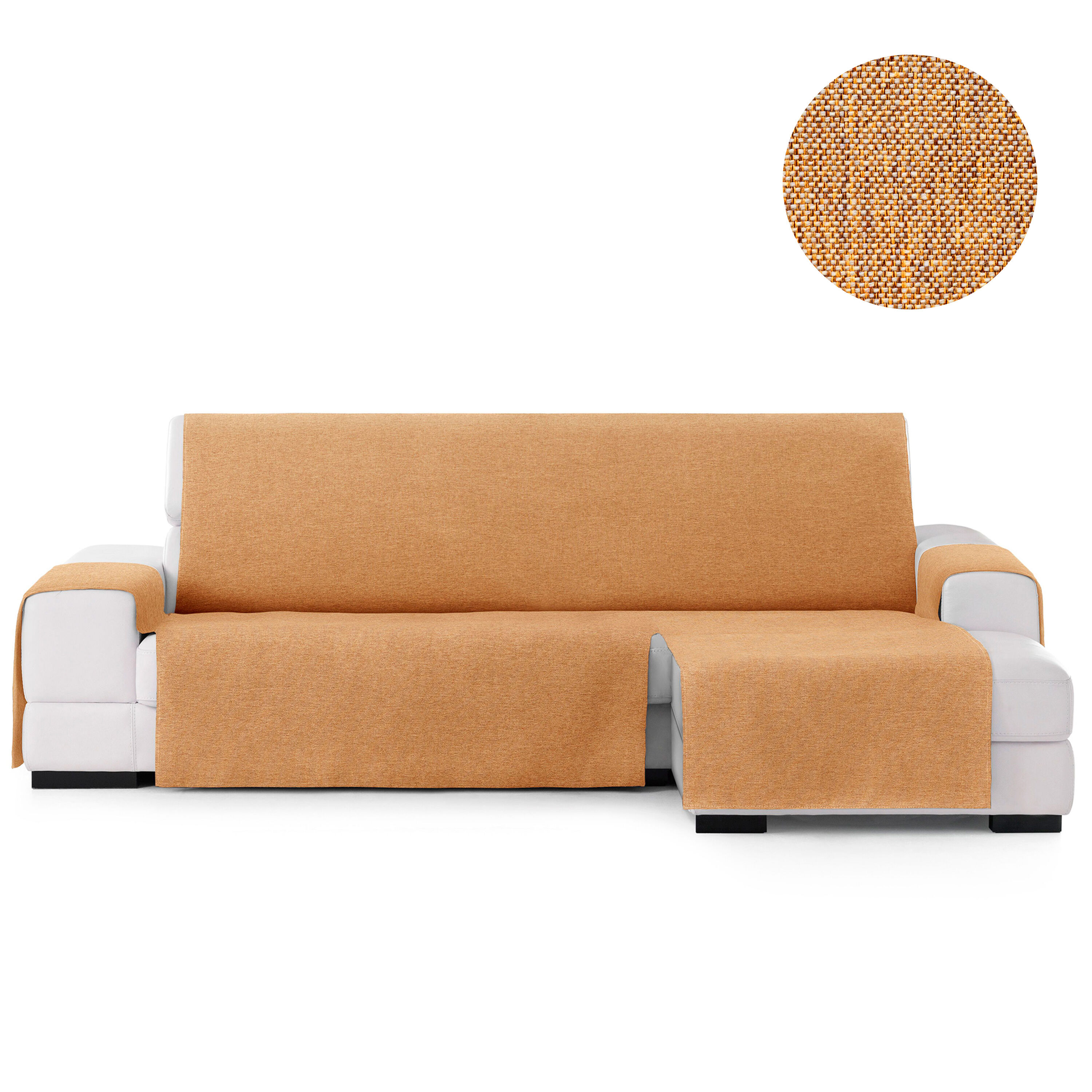 Vipalia Protector Cubre Sof&aacute; Chaise Derecho 240 Color Ocre Modelo Brisa, , large Imagen numero 2