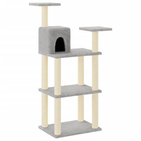 Vidaxl Rascador para gatos con postes de sisal gris claro