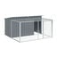 Vidaxl Caseta Con Corral Acero Galvanizado para perros, , large indicador imagen numero 1