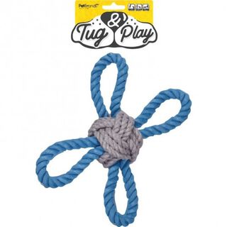 Juguete masticable soga Tug and Play color Azul/Gris