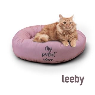 Leeby Cama Donut Antideslizante Rosa para gatos