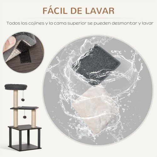 PawHut &Aacute;rbol Rascador Con Cueva para gatos, , large Imagen numero 4