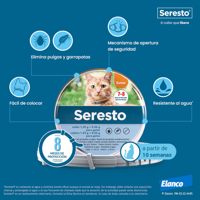 Seresto Collar Antiparasitario gatos Adultos