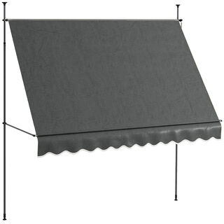 Outsunny Toldo Manual Retráctil Con Manivela Gris Oscuro Para Jardín 
