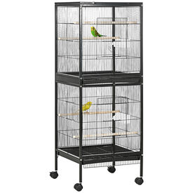 PawHut Jaula para Pájaros Negro