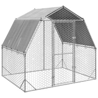 vidaXL Gallinero con techo acero galvanizado