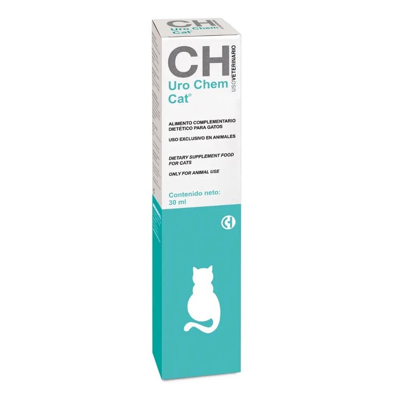 Uro Chem Cat 30 ml suplemento natural con acción diurética y depurativa que apoya la función renal y urinaria de los gatos Chemical Ibérica