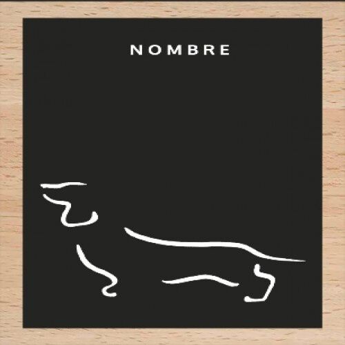 Ilustración de Teckel con marco madera color Negro