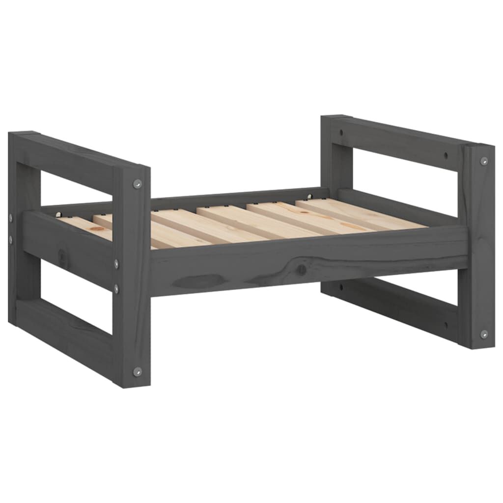 VidaXL Estructura fina cama de madera gris para perros thumbnail