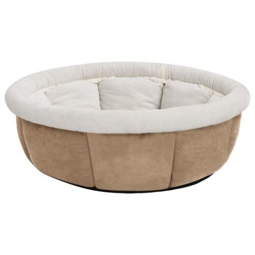 Vidaxl cuna redonda con coj&iacute;n beige para mascotas, , large Imagen numero 1